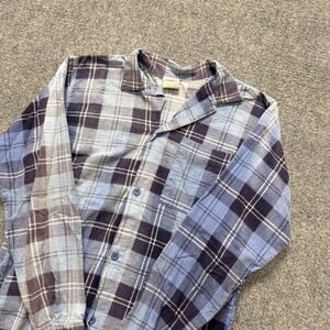 VTG Sostanza Dress Shirt Womens Medium Plaid Faded Made In USA Button Up